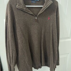 Polo by Ralph Lauren Brown Quarter-Zip Sweater for Men